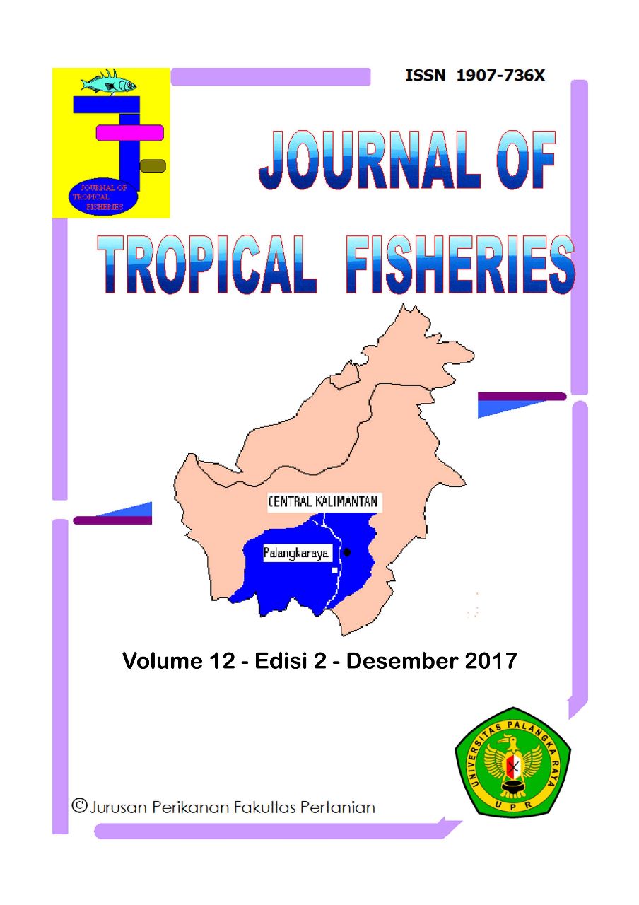 					View Vol. 12 No. 2 (2017): Journal Tropcical Fisheries. Vol, 12, No, 2 desember 2017
				