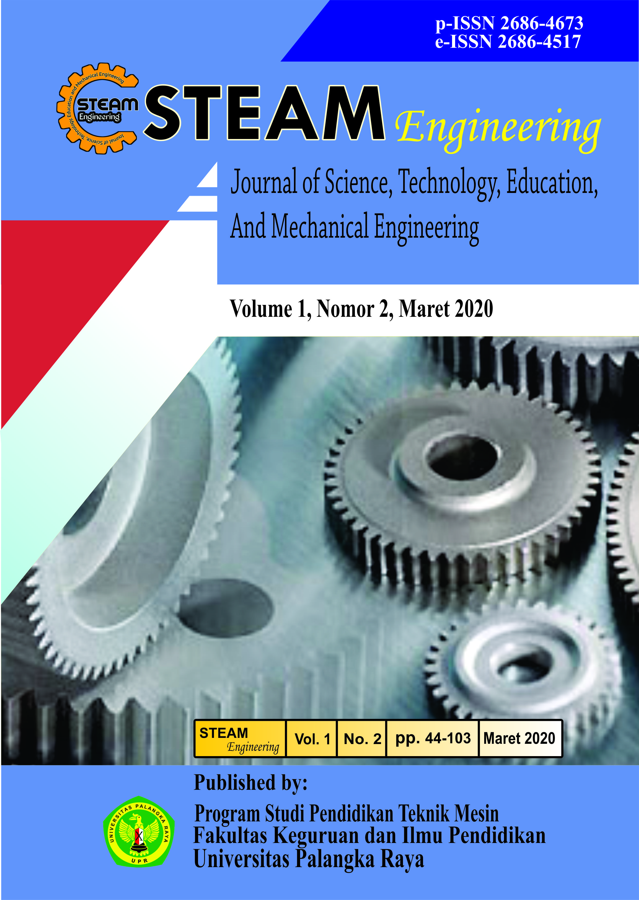 					View Vol. 1 No. 2 (2020): STEAM Engineering, Vol. 1, No. 2, Maret 2020
				