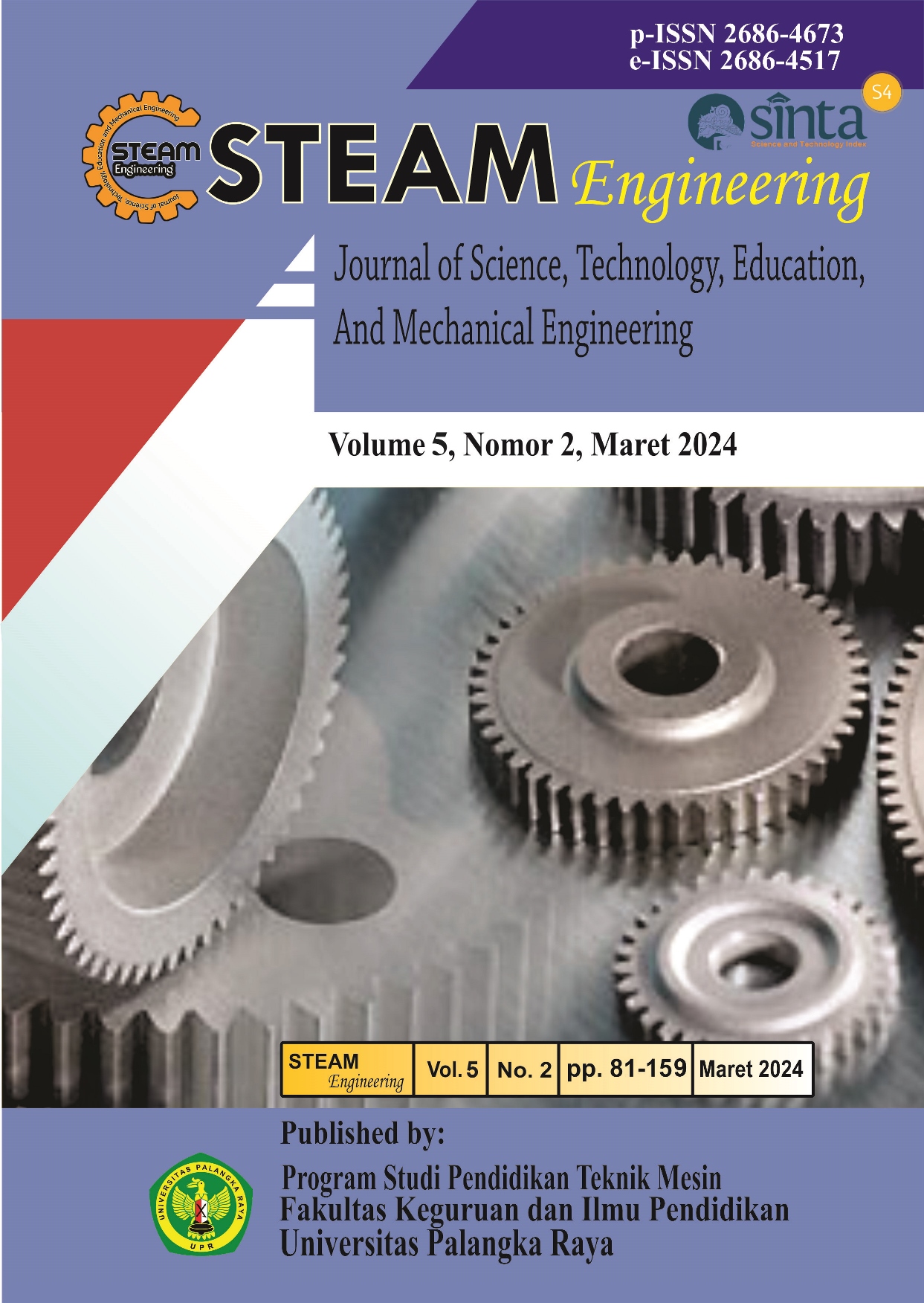 					View Vol. 5 No. 2 (2024): STEAM Engineering, Vol. 5, No. 2, Maret 2024
				