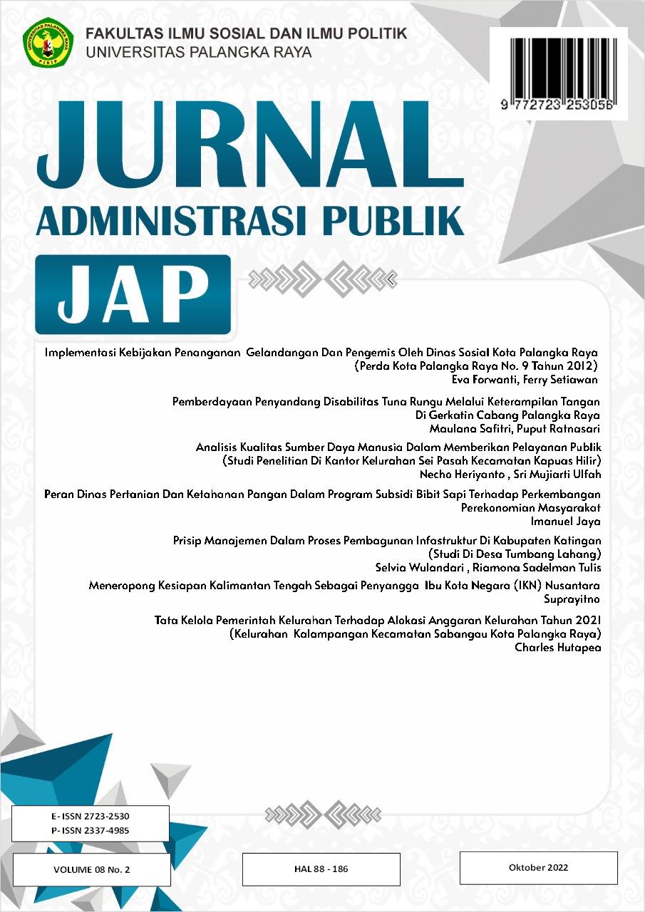 					View Vol. 8 No. 2 (2022): Jurnal Administrasi Publik (JAP)
				