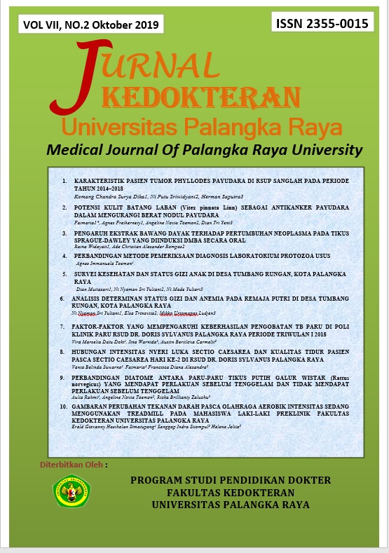 					View Vol. 7 No. 2 (2019): Jurnal Kedokteran Universitas Palangka Raya
				
