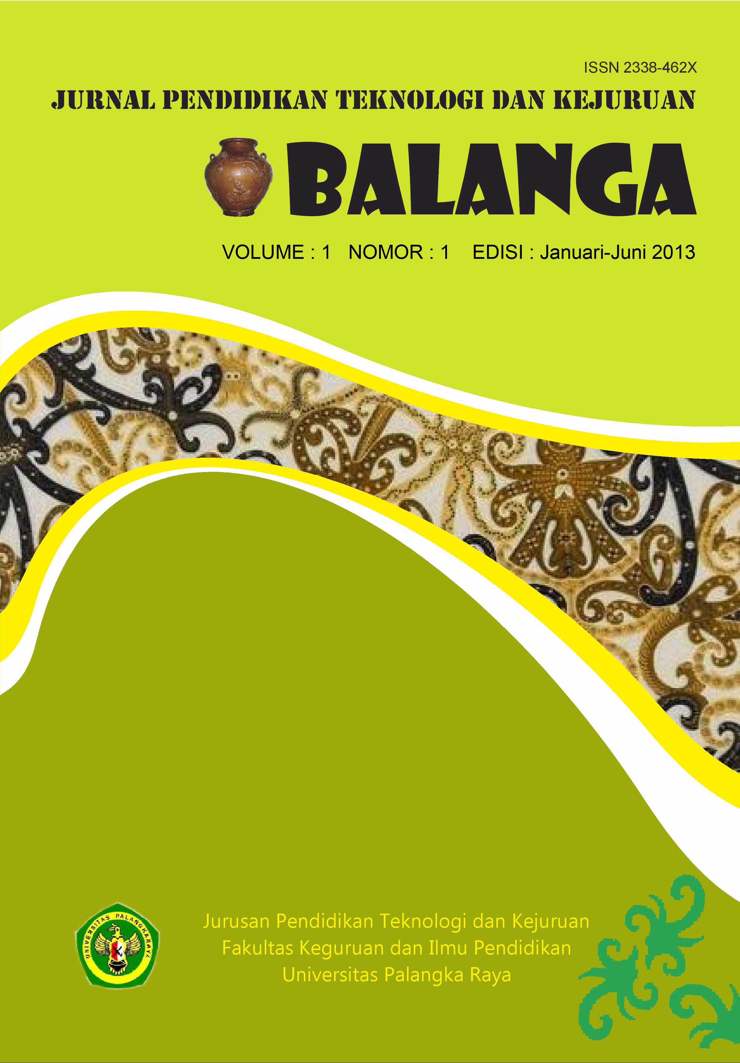 					View Vol. 1 No. 1 (2013): Journal Balanga Edisi Januari-Juni 2013
				